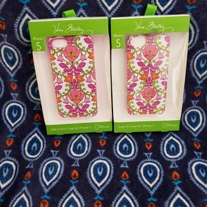 Vera Bradley iPhone 5 Slide Frame Case Snap On Lilli Bell Set Pink White Flowers